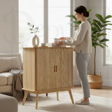 Meuble 2 portes en bois naturel Edelweiss - 70 x 30 x 80 cm