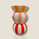 Vase en céramique rayures rouge, rose et jaune — QUE RICO