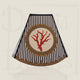 Abat-jour Pagode PM Tillier - Collection Document Corail rayures blanc et noir