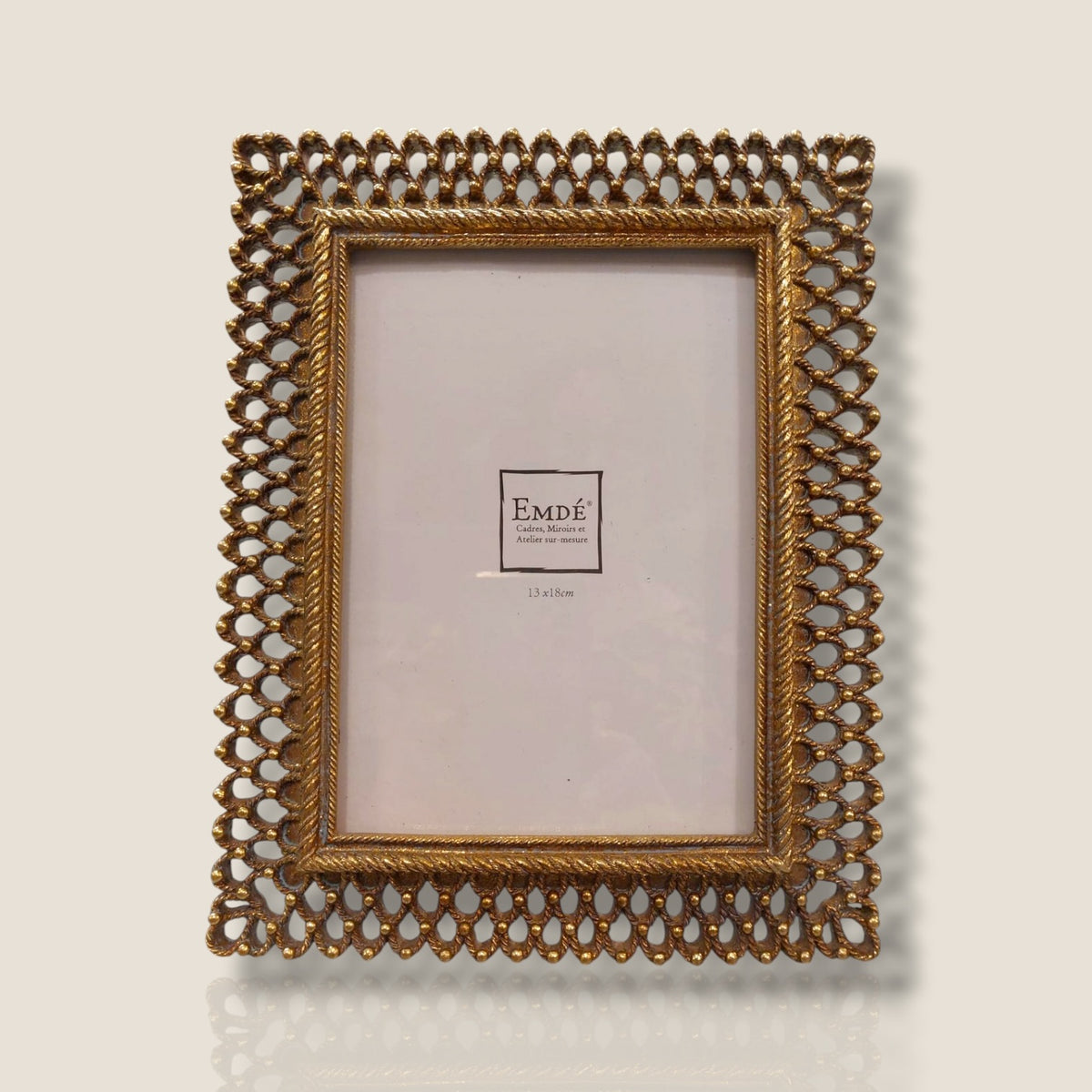 Cadre photo baroque doré ajouré 13 x 18 cm