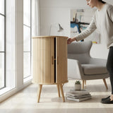 Meuble rond EDELWEISS en bois naturel Ø65 cm