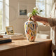Vase céramique Orange Jaune Bleu