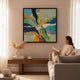 Tableau Abstraction Jaune et Bleu - Imaginar - 90 cm