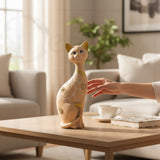 Statuette Chat Élégance Prestige en Résine Rose