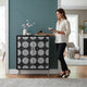 Buffet 2 portes motif Edelweiss - 66 x 34,5 x 85 cm
