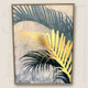 Tableau Feuilles d'Élégance Bleu et Or - 60x80 cm