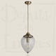 Suspension Moscow Searchlight - Laiton Antique et Verre Côtelé 60W