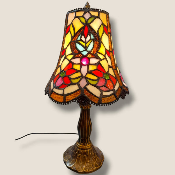 Lampe Tiffany multicolore – Vitrail floral Art Nouveau