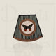 Abat-jour Pagode Mini Tillier - Collection Document Papillon Noir rayures vert et noir