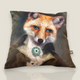 Coussin velours imprimé Renard portrait – 40 x 40 cm Vert kaki