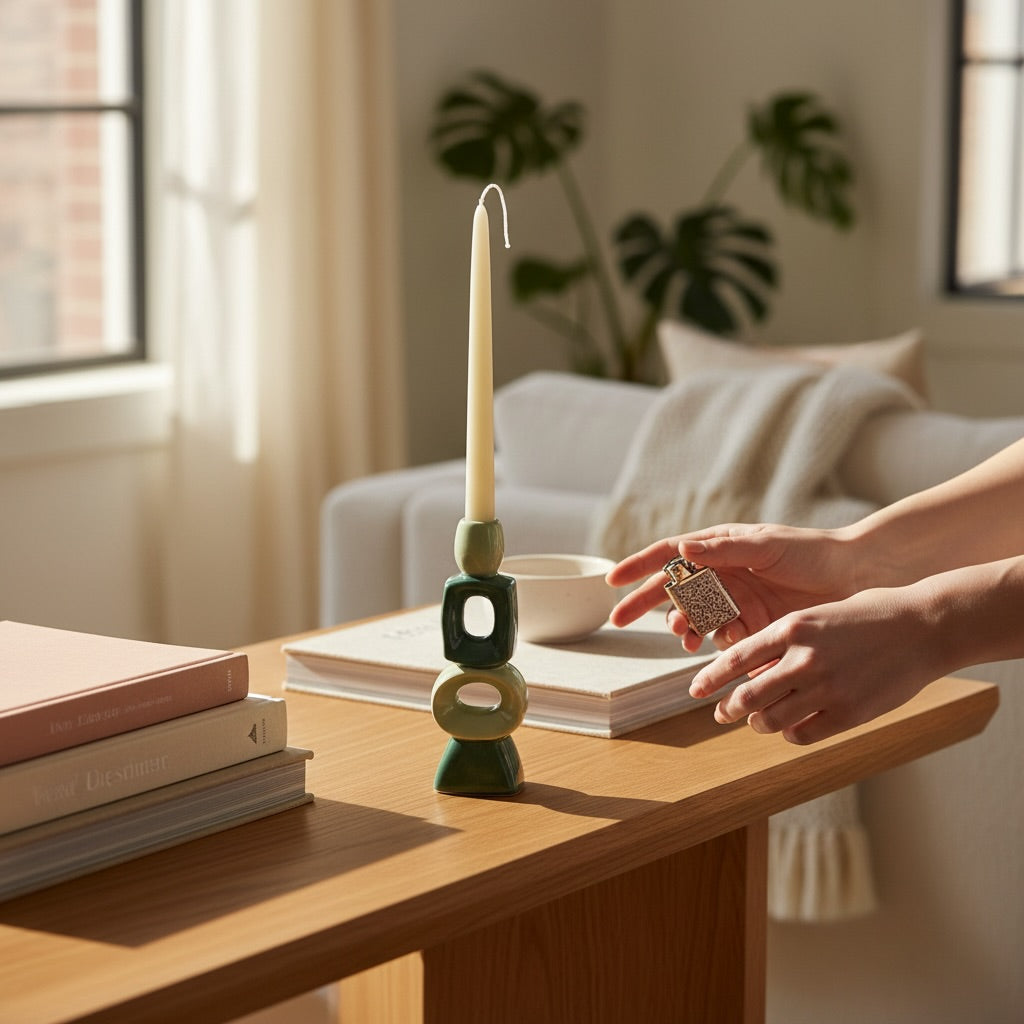 Bougeoir chandelier vert — QUE RICO