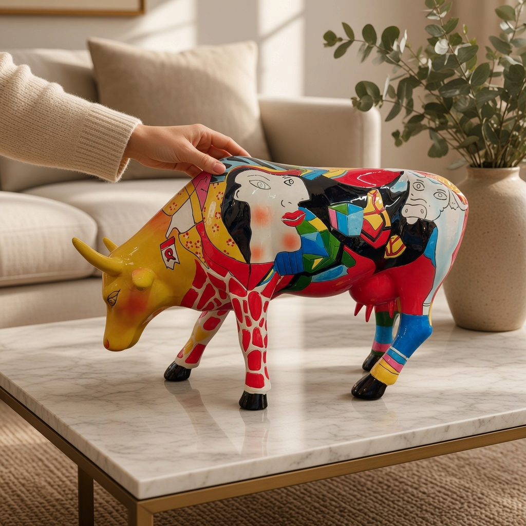 Vache décorative Homage to Picowso's African Period (large) - 28 cm x 17 cm - CowParade