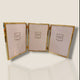 Cadre photo triptyque en métal doré – 3 vues 10x15 cm