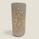 Lampe céramique ajourée aux motifs floraux – Blanc mat