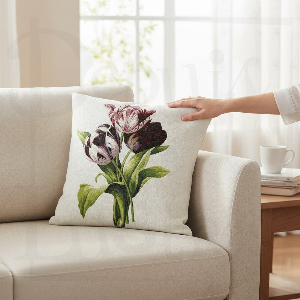 Coussin Tapisserie 3 Tulipes vue 1