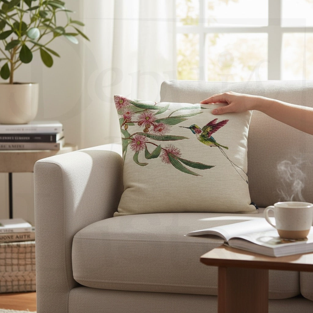 Coussin Colibri Rose vue 4