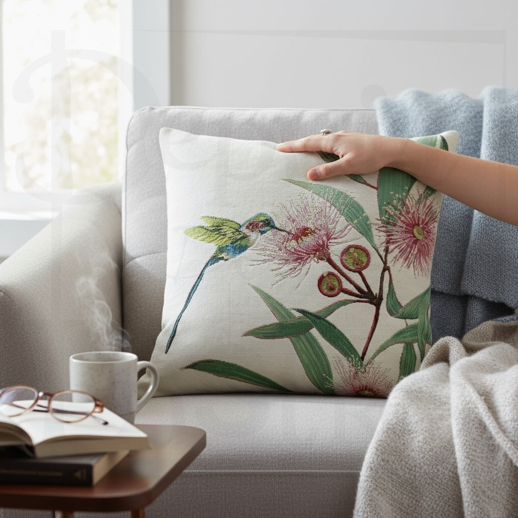 Coussin Colibri Vert vue 1