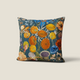 Coussin velours botanique fond bleu canard – Verso gris