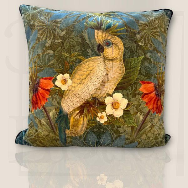 Coussin Velours Cacatoès vue 3