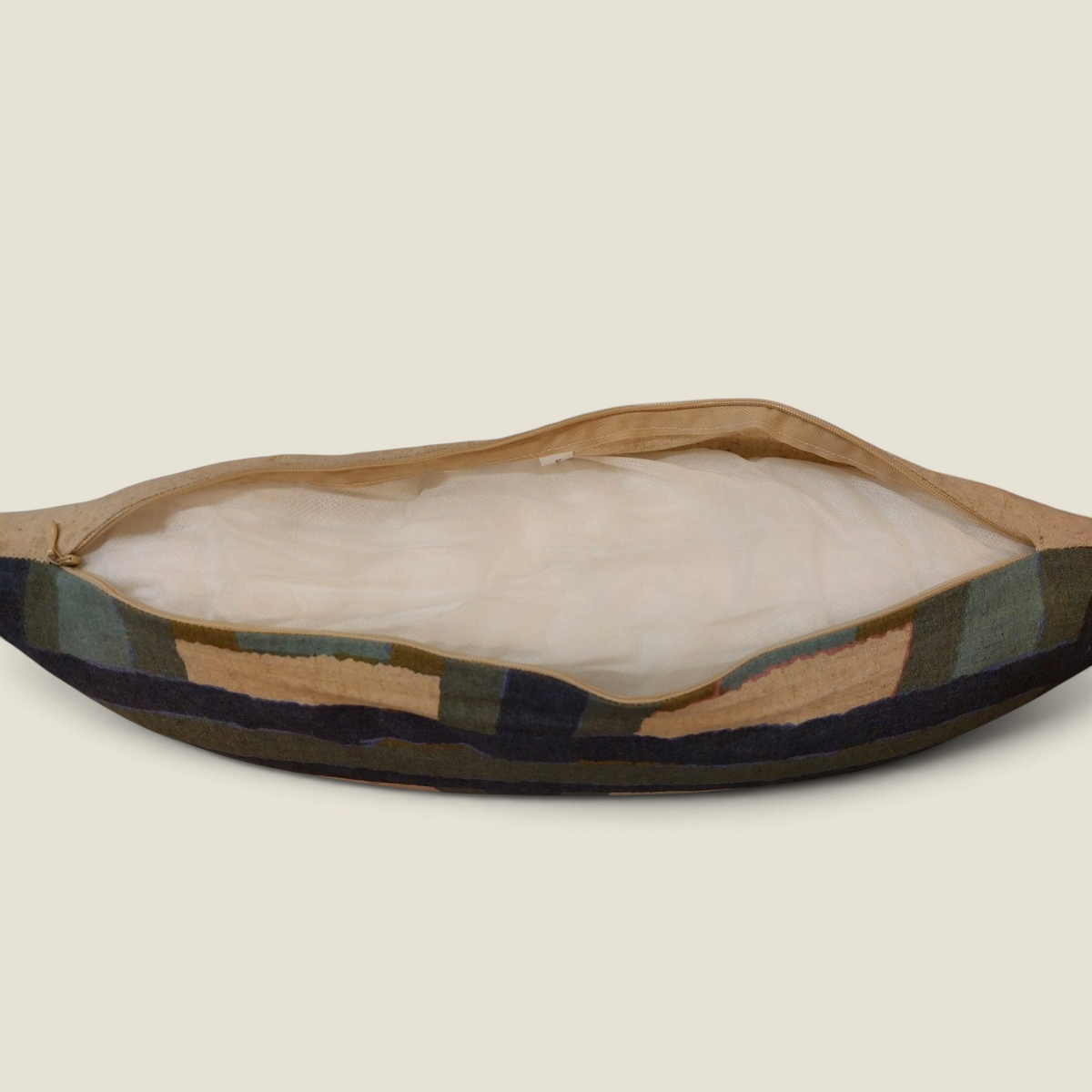 Coussin rectangulaire Depuis des lustres TAHO en lin et coton avec fermeture éclair et garniture intérieure visible