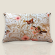 Coussin velours papillon et oiseau – Blanc cassé & Doré