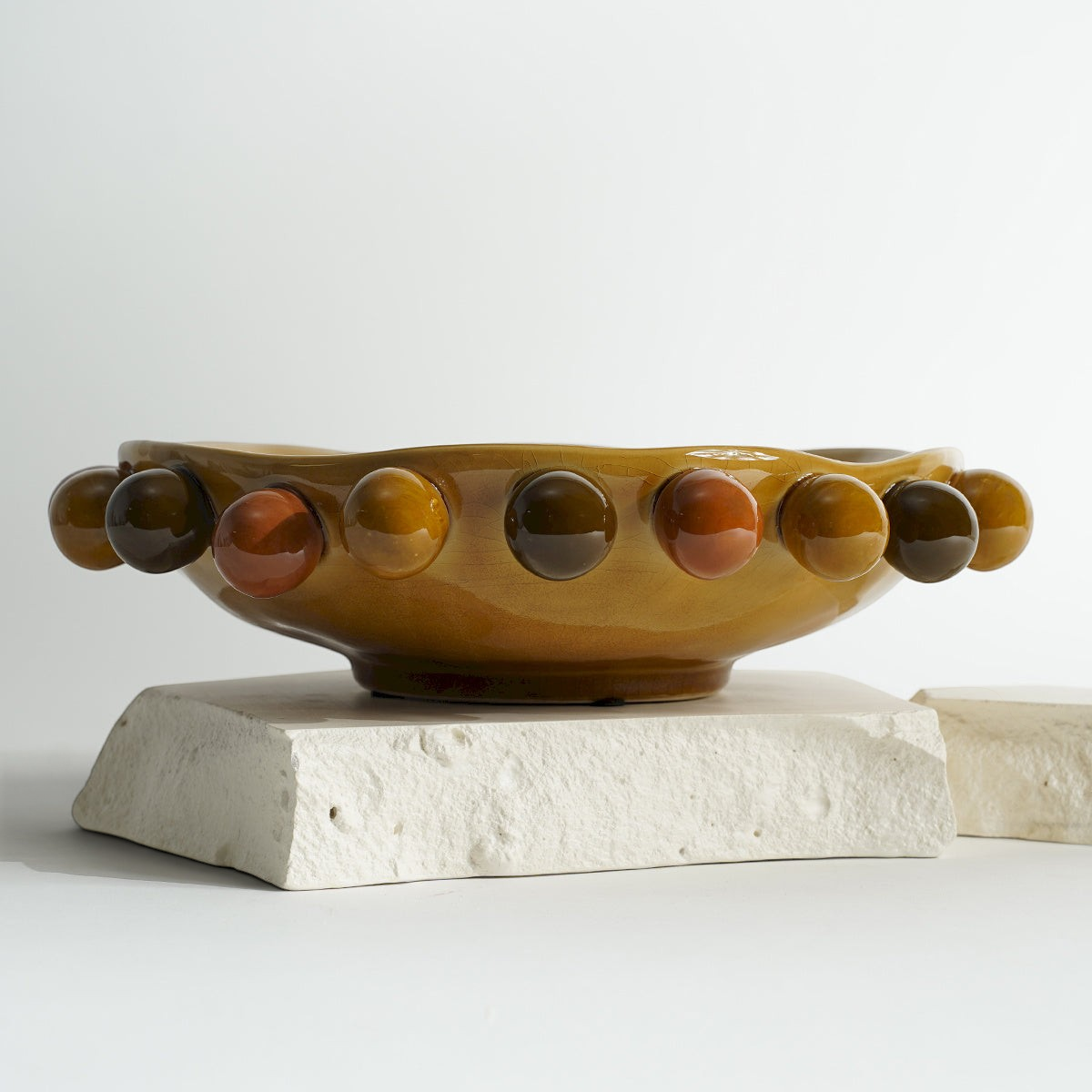 Centre de table céramique REBECCA marron 36cm