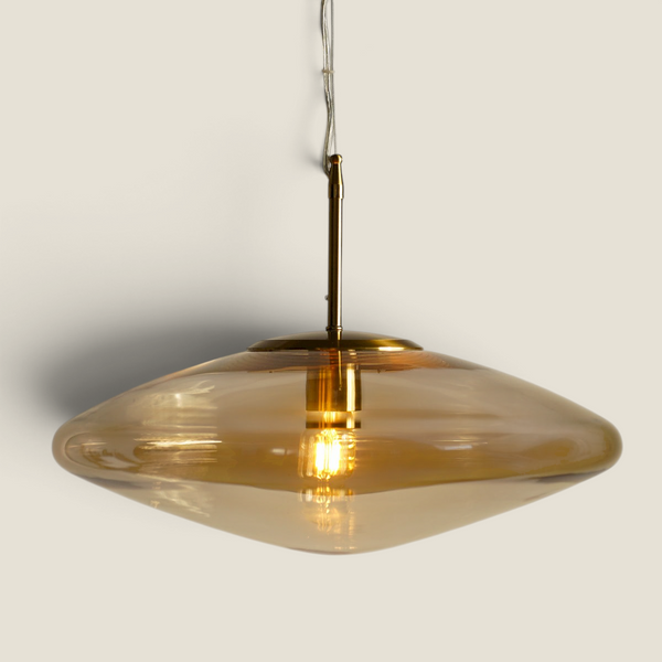 Suspension verre WILMA ambre 44cm