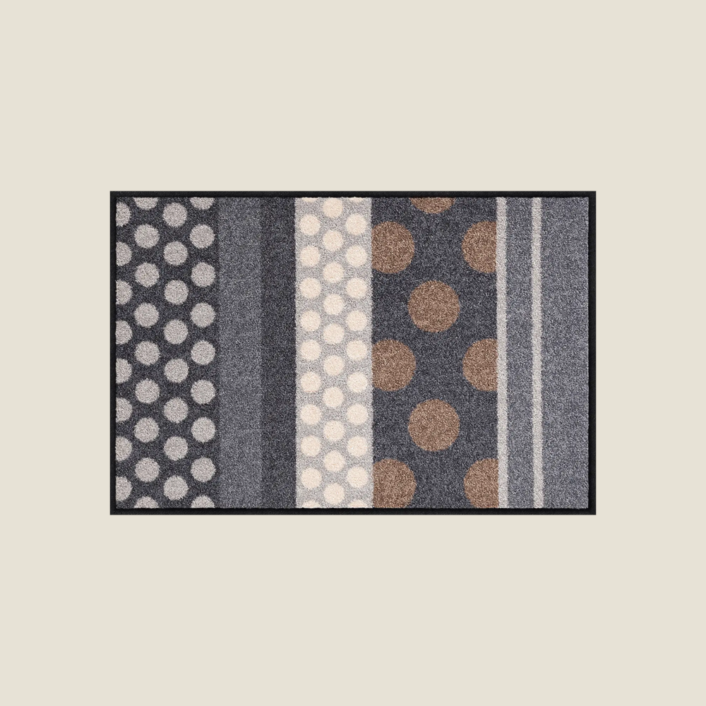 Tapis d'entrée Glamour Dots gris Salon Loewe 50 x 75 cm