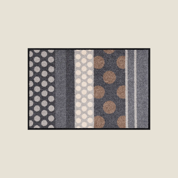 Tapis d'entrée Glamour Dots gris Salon Loewe 50 x 75 cm