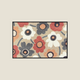 Blooming Harmony – Tapis d'entrée floral rétro bleu et rose, 50 x 75 cm