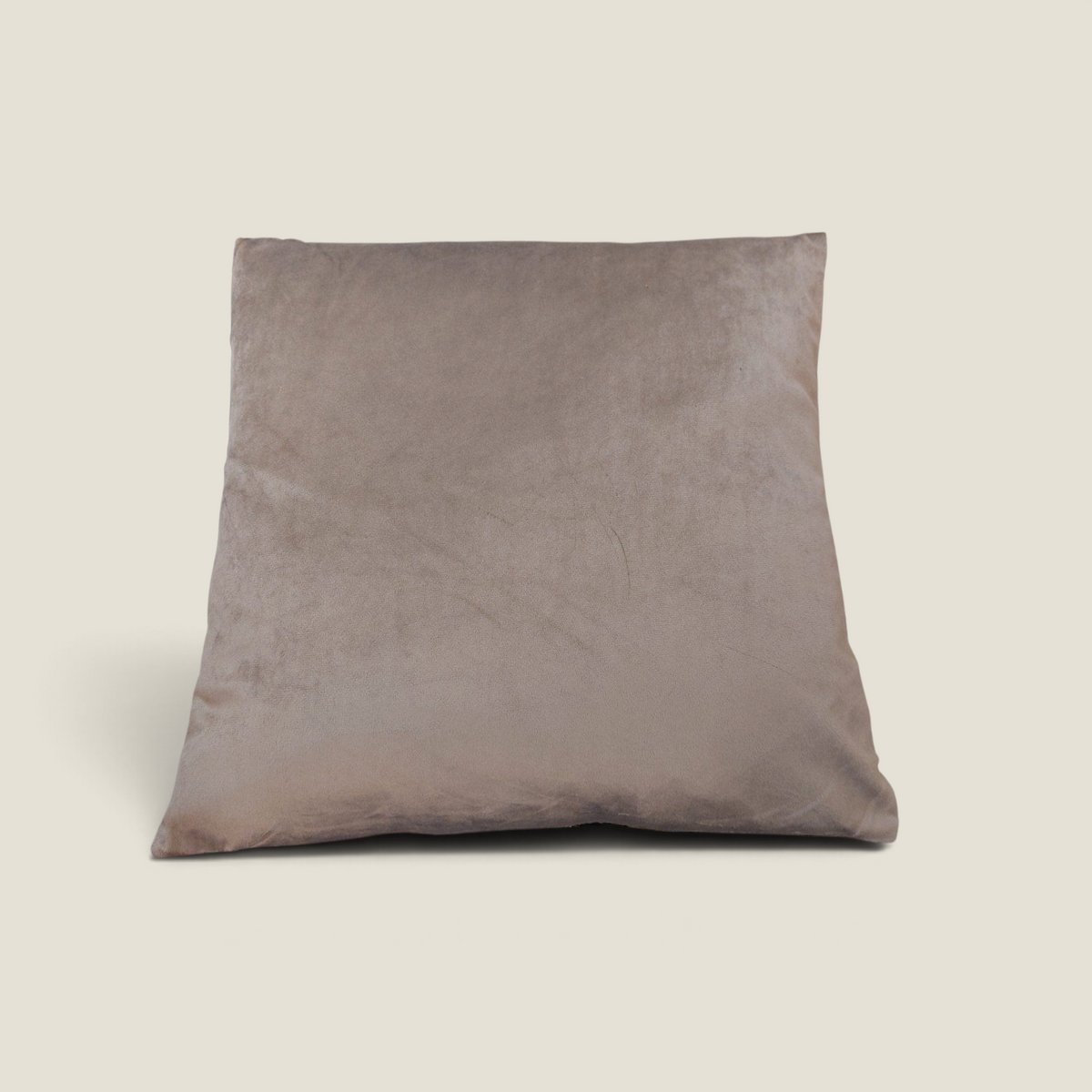 Coussin Depuis des lustres en velours gris uni, verso sobre et élégant d'un coussin carré botanique 45x45 cm