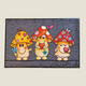 Funky Mushrooms – Tapis d'entrée fond gris et champignons kawaii colorés, 50 x 75 cm