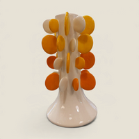 Vase céramique pastilles jaunes – Style pop et artisanal