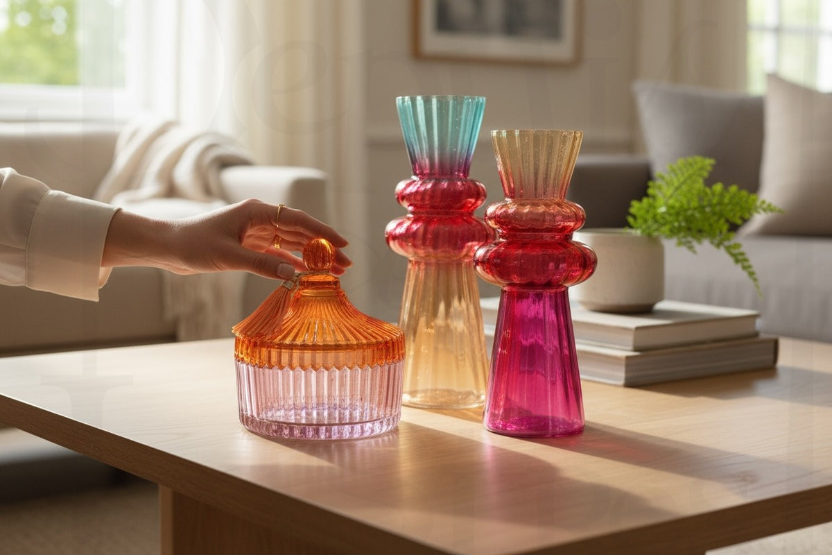 Boîte en Verre Coloré HOFF