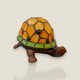 Lampe tortue vitrail style Tiffany – Ambre, vert & bronze