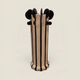 Vase céramique rayé noir et blanc H44 – Élégance graphique XXL