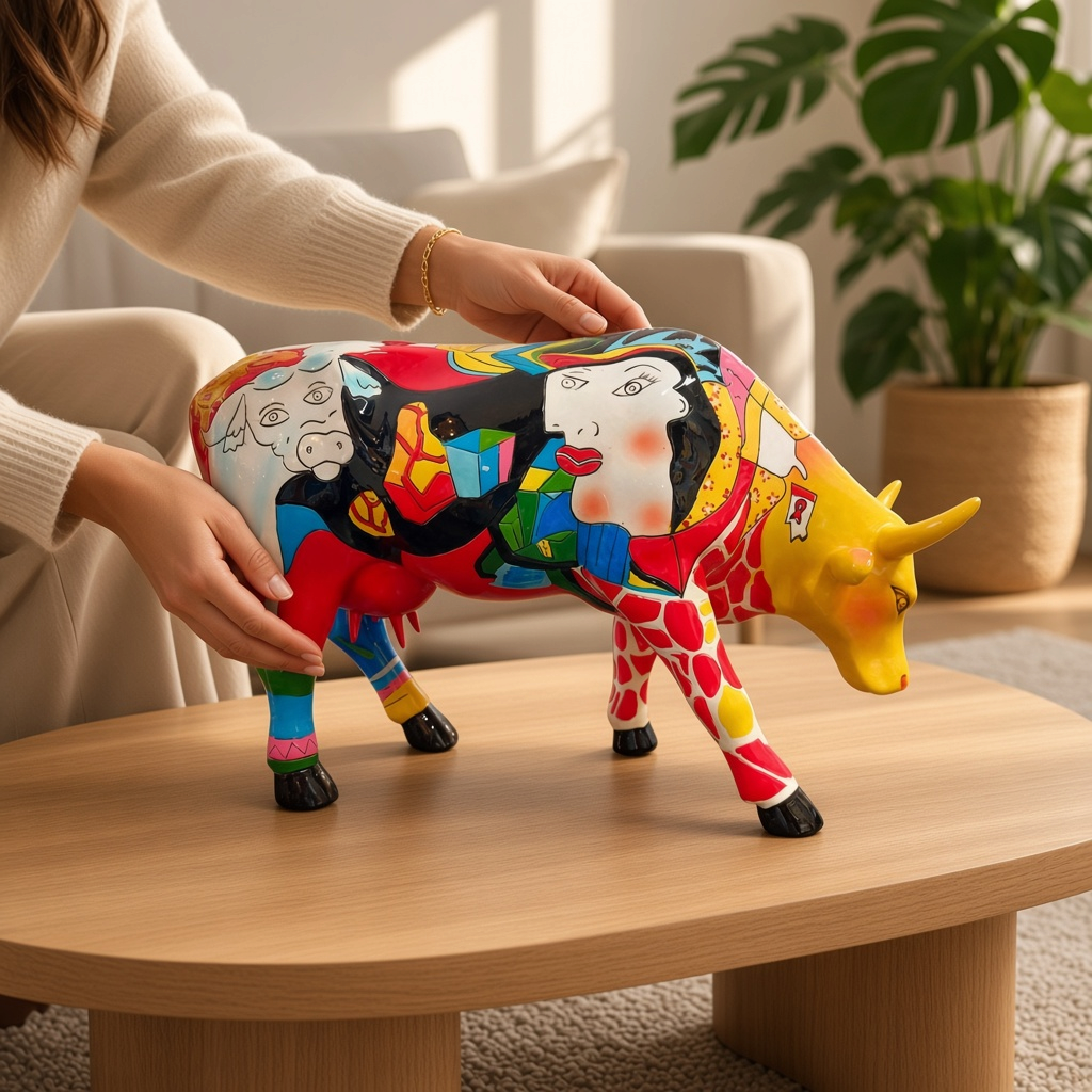 Vache décorative Homage to Picowso's African Period (large) - 28 cm x 17 cm - CowParade
