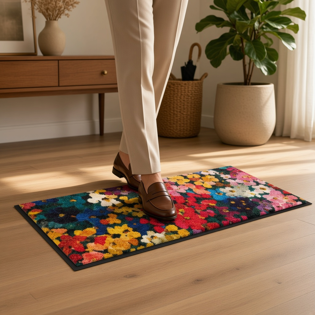 Tapis de couloir Mille Fleurs – Motif fleuri coloré 30 x 75 cm